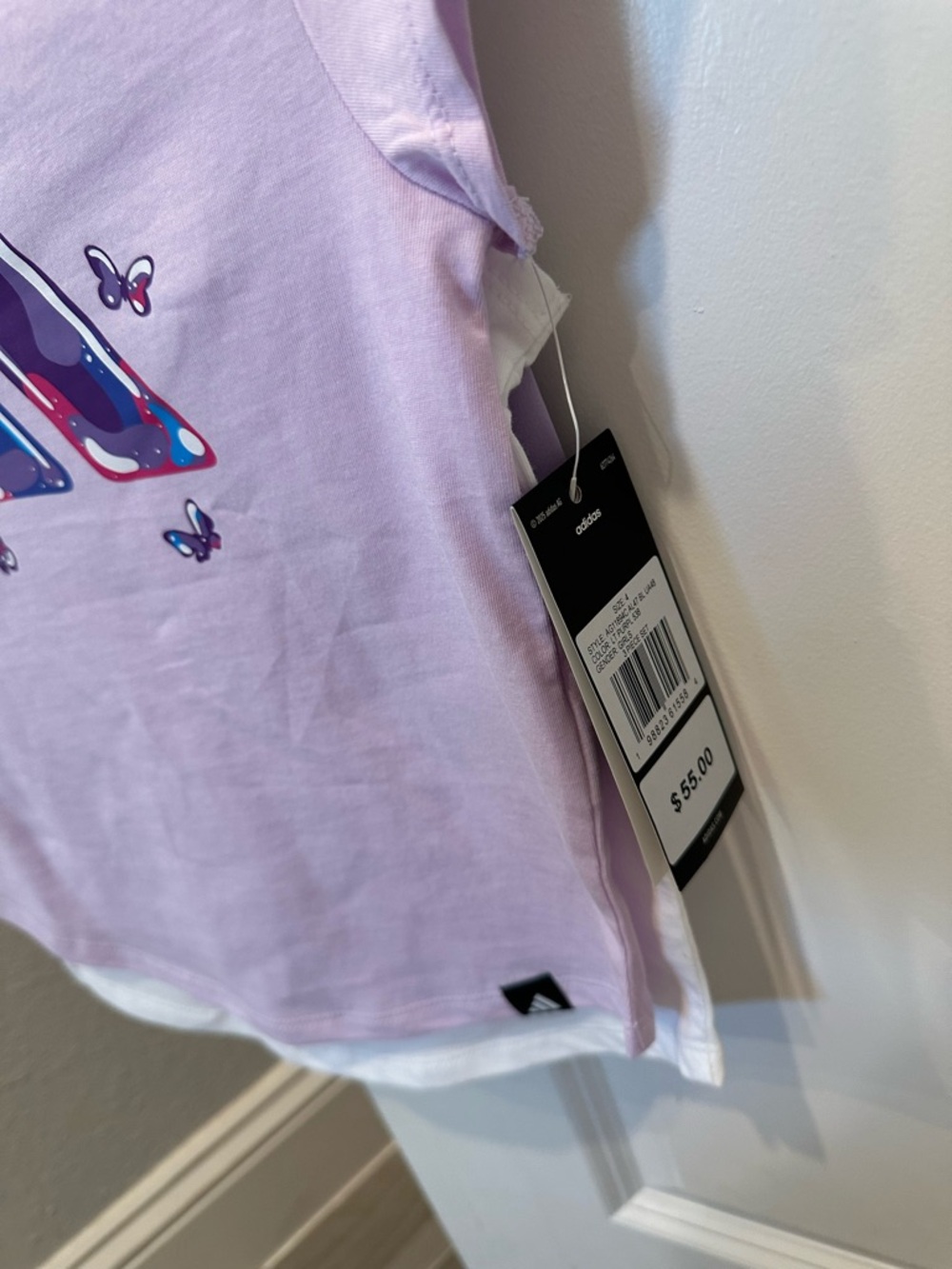 adidas Lavender and White Girls' Athletic Tee Set - Picture 4 of 4